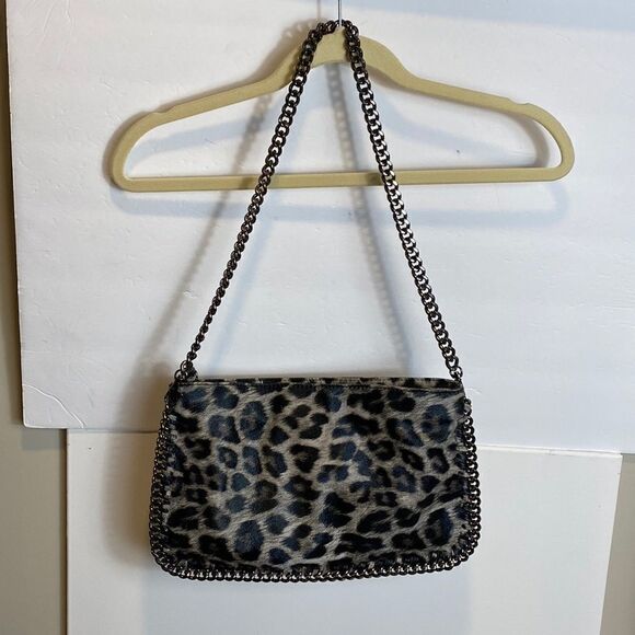 Carlos Santana cheetah print metal chain strap shoulder bag - Picture 1 of 10